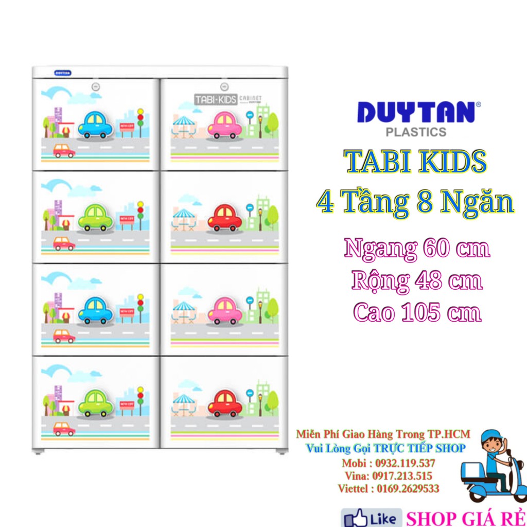 Tủ Nhựa Duy Tân TABI-KIDS HỒNG