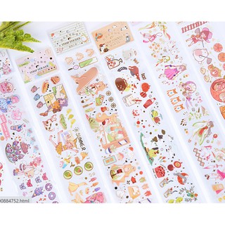 Washi Sticker Hoa Dạng Thiếu Nữ trang trí tranh vẽ, số tay, bulletjournal