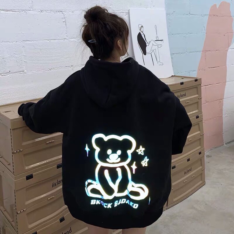 Áo Hoodie Purbosso Form Rộng Nữ [FREESHIP]  Sweater nỉ tay bồng oversize màu be bánh bèo tiểu thư Ulzzang