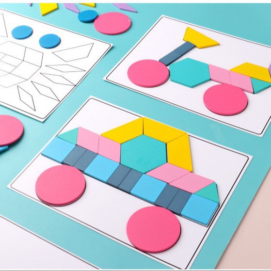 Đồ chơi xếp hình, lắp ráp puzzle block 180 chi tiết - chất liệu gỗ an toàn cho bé