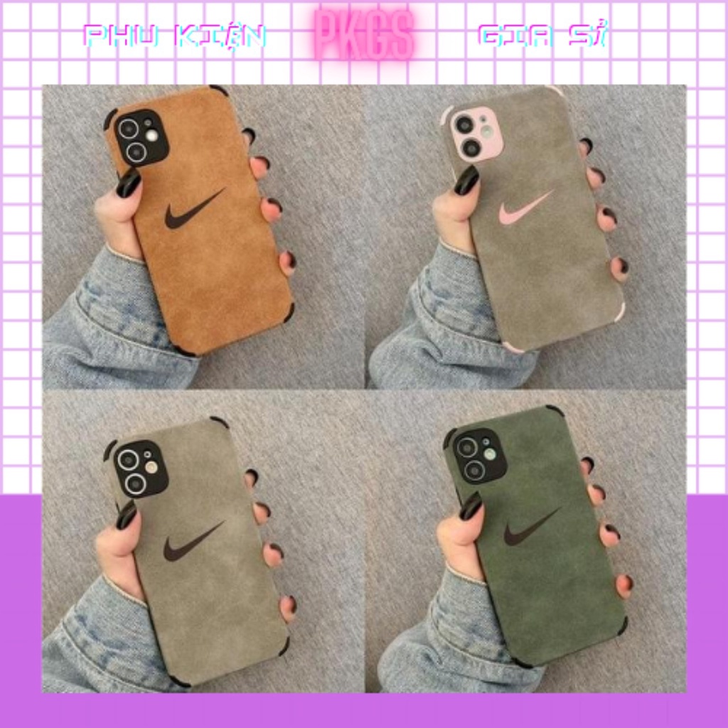 Ốp lưng iphone - ốp da lộn có in logo Nike 11/11pro/11promax/12/12pro/12promax/13/13pro/13promax