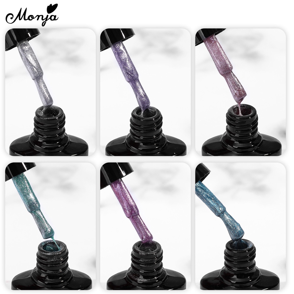 Gel sơn móng tay MONJA mắt mèo từ tính DIY UV 6 màu sắc tùy chọn dành cho làm móng nghệ thuật