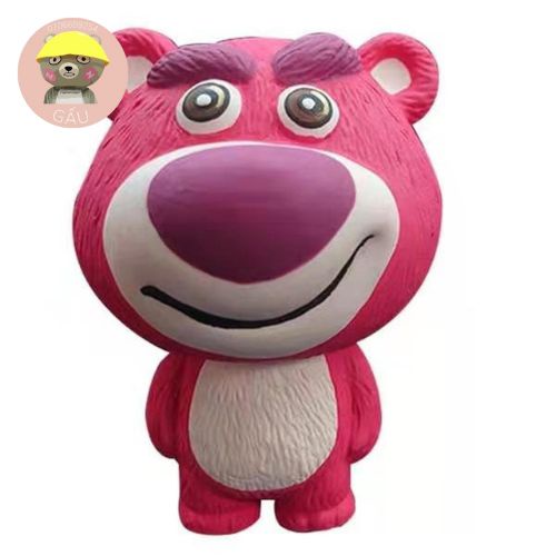Tô tượng thạch cao gấu dâu 2d 6cm