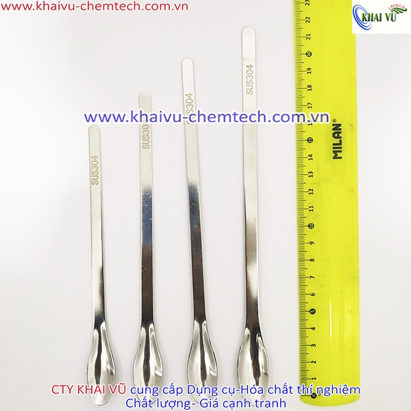 Muỗng lấy hóa chất Inox 304 không gỉ đầu TRÒN, đầu THON DẸT, VUÔNG DẸT