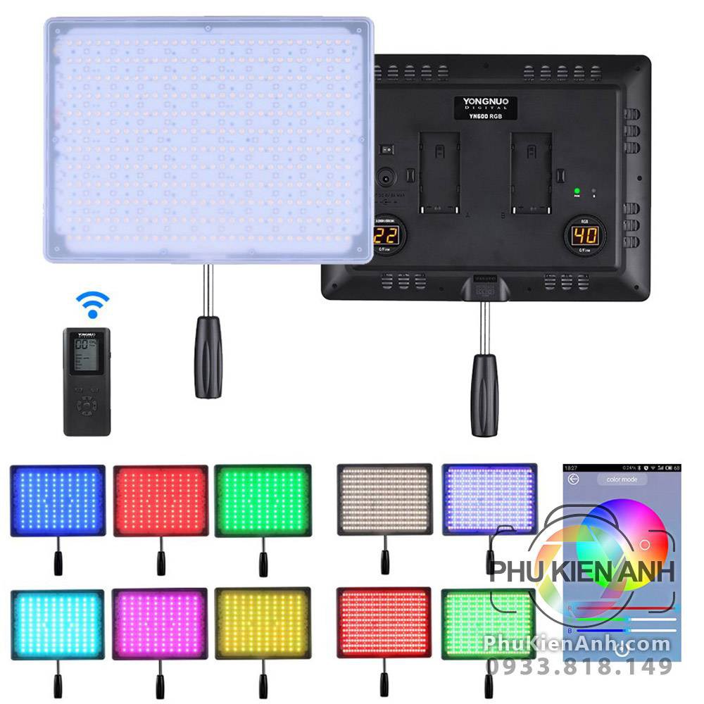 Đèn led Yongnuo YN 600 RGB quay phim chụp ảnh tạo hiệu ứng màu