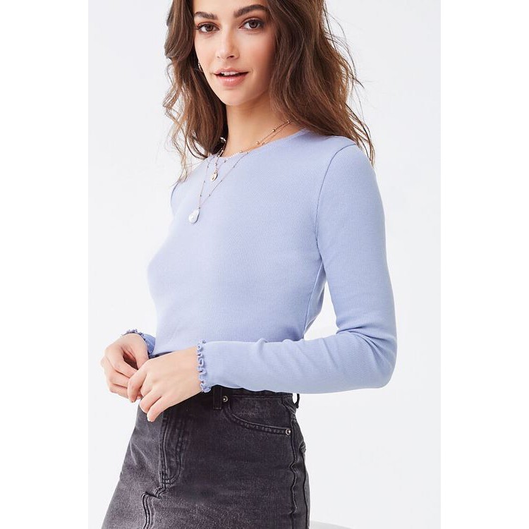 Áo thun gân cuốn biên F21 vnxk dư xịn
