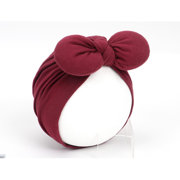 MŨ TURBAN COTTON TAI THỎ BÉO SIÊU MỀM MỊN DÀNH CHO BÉ GÁI