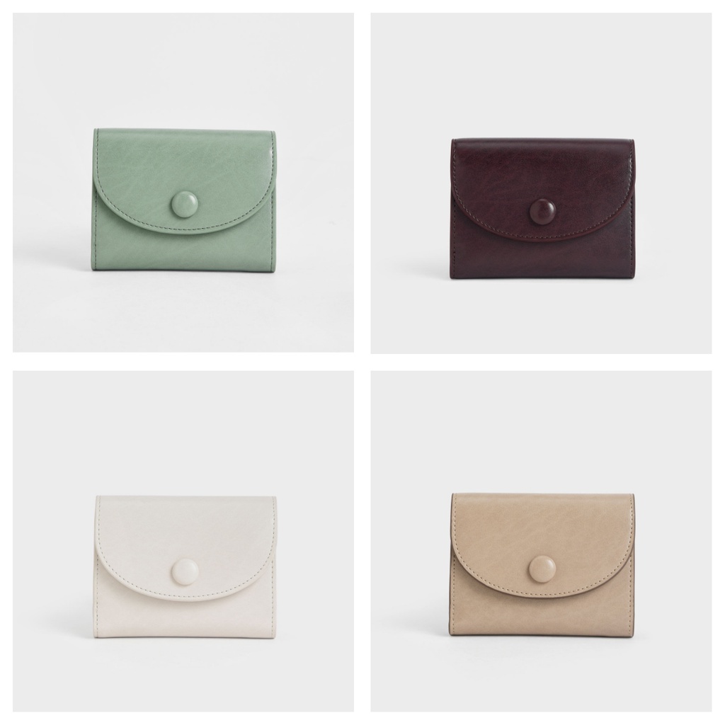 Ví ngắn nữ C&K nắp gài tiều thư màu beige |Ảnh thật - Auth - Sing