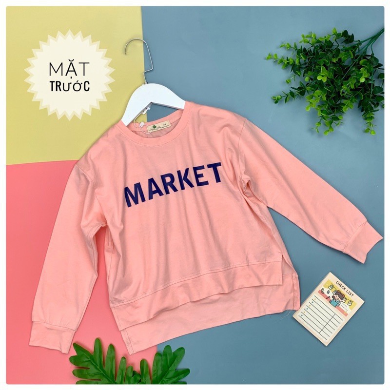 Áo cotton thu đông bé gái in Market. Sz 9-14 cho bé từ 25-40kg