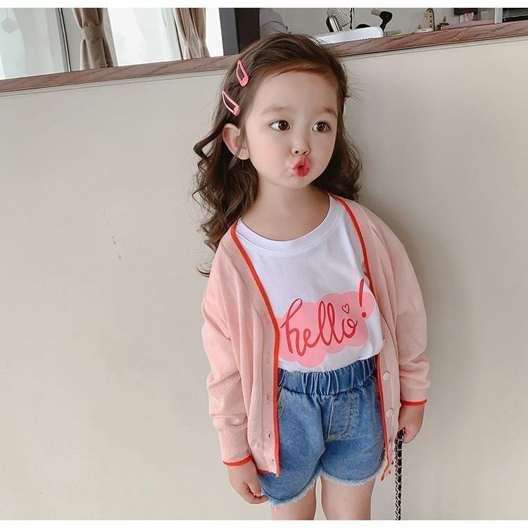 [Hàng Mới Về] Áo Khoác Cardigan Mỏng Nhẹ Thoáng Khí Thoải Mái Thời Trang Mùa Hè Cho Bé Gái