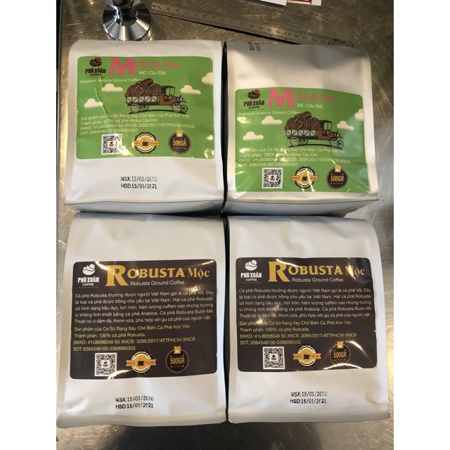 [G01] [QUÀ TỪ 1KG] 500gr Cà phê Robusta Rang Mộc PHUXUAN COFFEE - Cà phê hạt rang xay mộc pha phin pha máy S031