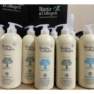 Cặp Dầu Gội Xả Biotin Collagen Trắng 1000ml | Giảm Rụng Tóc