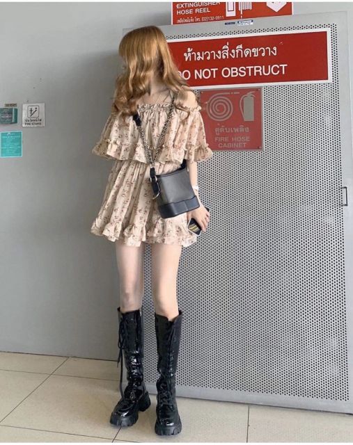 VÁY TRỄ VAI VOAN HOA XẾP BÈO XINH XẮN - ROLL DRESS | BigBuy360 - bigbuy360.vn