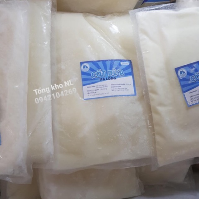 Nước Cốt Dừa PHA SẴN Cấp đông dùng cho Sữa chua Hạ long/ Chè/ Kem/ Nước Chan chè chai 1L - Tổng kho nguyên liệu