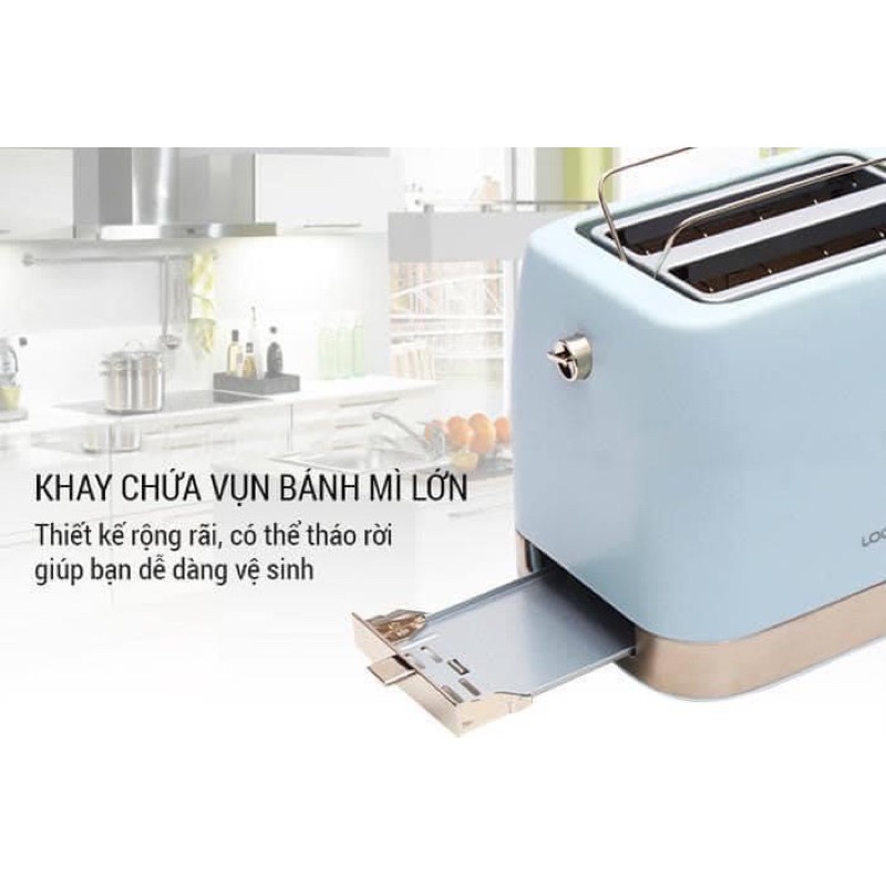 Máy nướng bánh mì Lock&Lock EJB221BLU 220V chính hãng~,50Hz, 700W