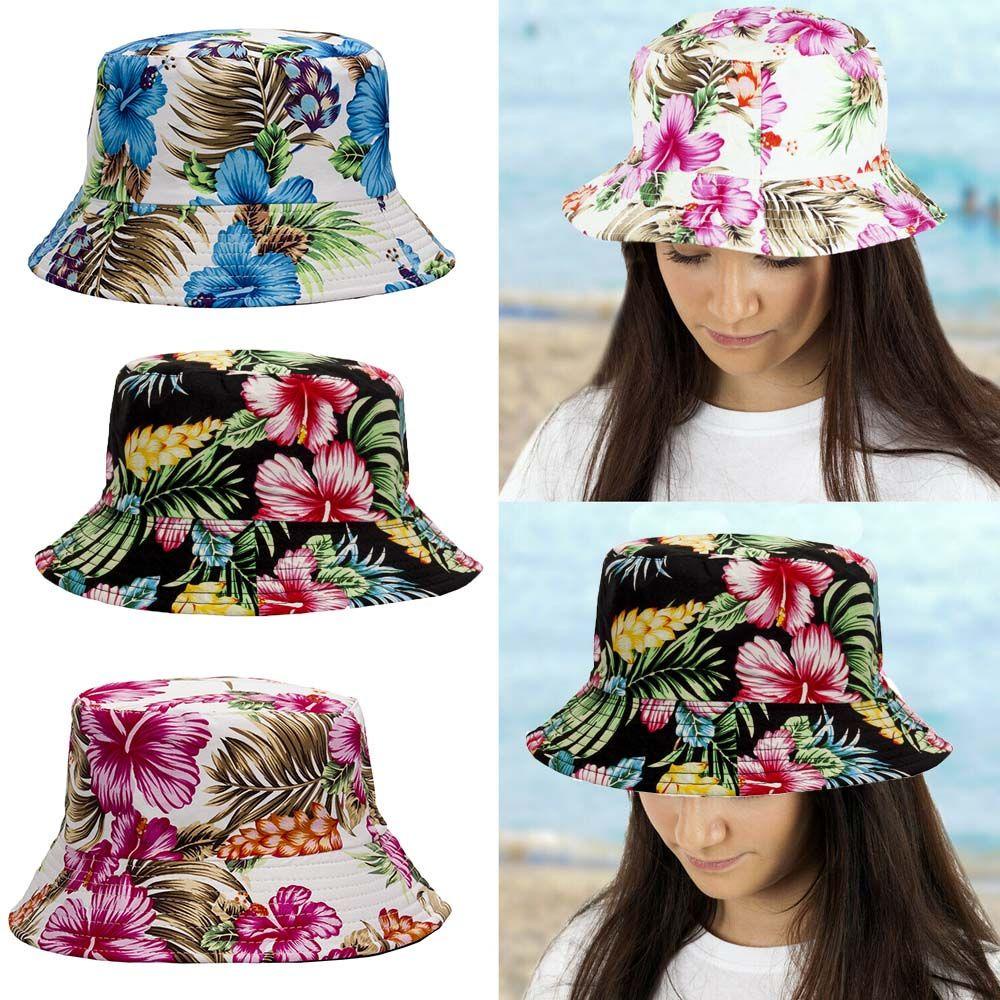 Nón Bucket Chất Liệu Cotton Họa Tiết Hoa Thời Trang Mùa Hè Cho Nữ