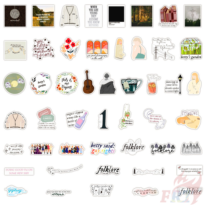 ❉ Taylor Swift：Folklore Series B The Folklore Album - This is Me Trying Stickers ❉ 50Pcs/Set Waterproof DIY Fashion Decals Doodle Stickers