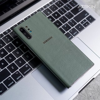 [Hot] Miếng Dán Da Thật Màu Xanh Rêu Nhạt Cho Samsung Note 10 plus