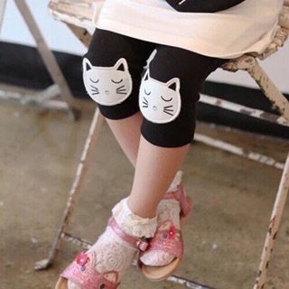 Quần legging lửng thêu mèo