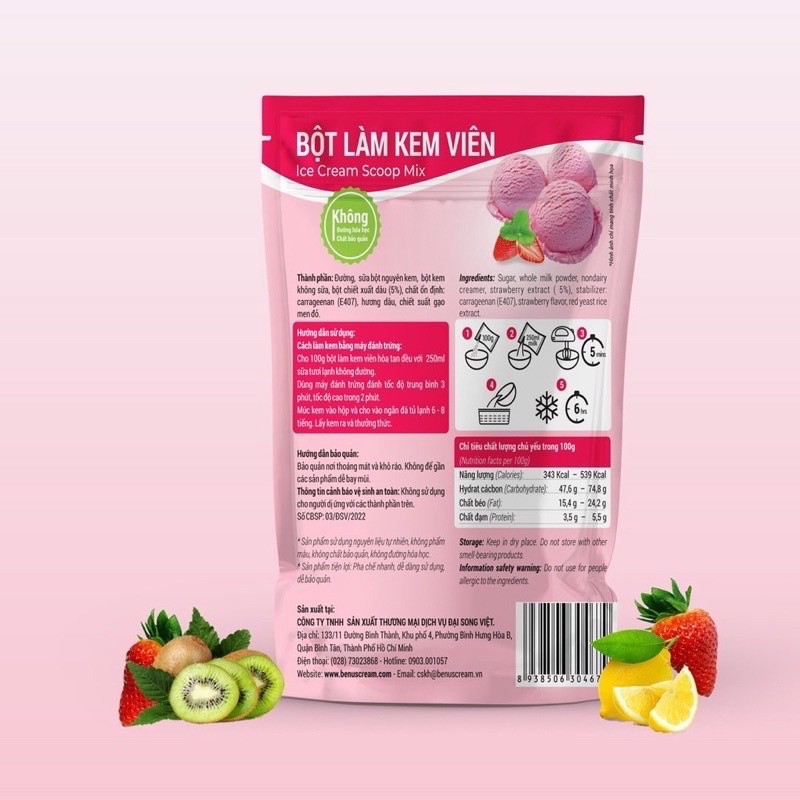 Bột làm kem viên BENUSCream các vị 100g