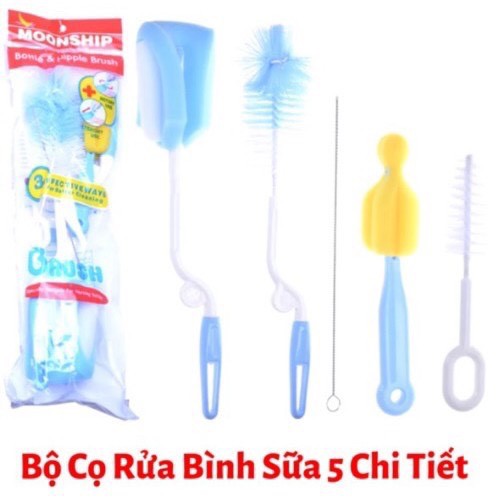 Bộ cọ rửa bình sữa và ly 5 chi tiết