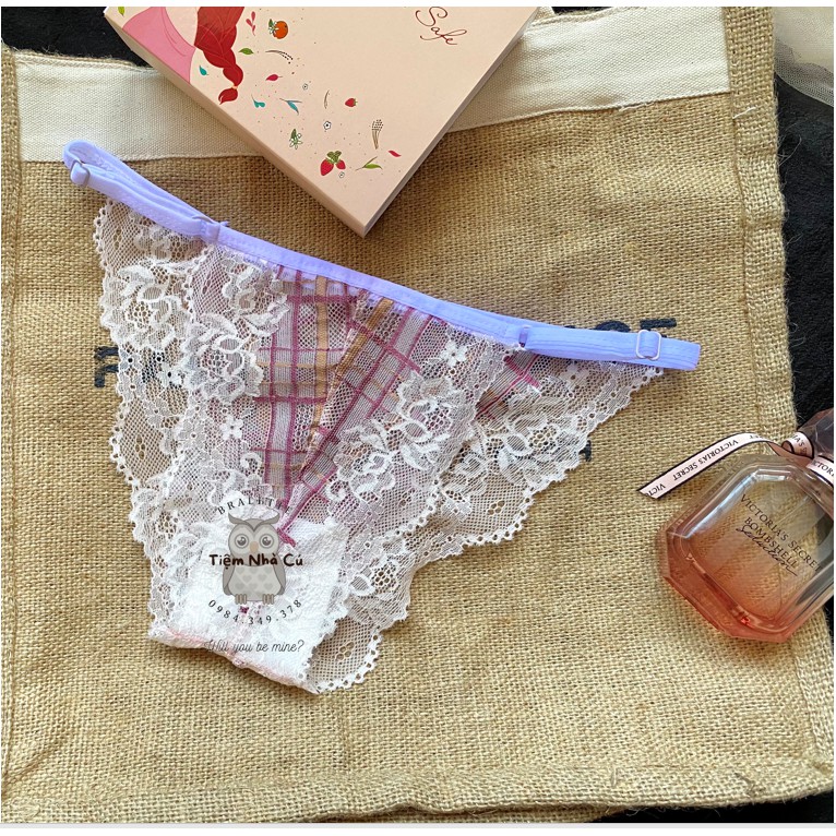 Set bra thiết kế sexy, Đồ lót nữ màu trắng sọc đỏ gợi cảm ôm ngực nguyên set gồm áo + quần | BigBuy360 - bigbuy360.vn