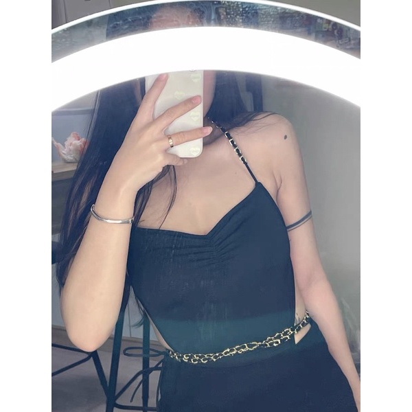 Bodysuit phối dây xích thun gân, bộ liền đi biển (Ảnh thật) | BigBuy360 - bigbuy360.vn