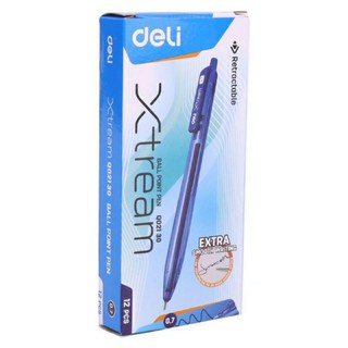 Bút bi deli màu xanh 100
