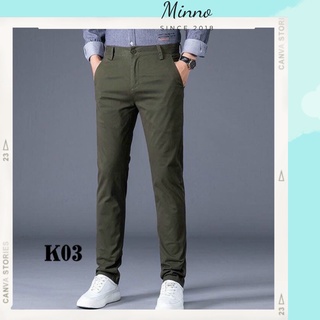Quần kaki nam basic trơn  chất kaki dày dặn, Co Giãn