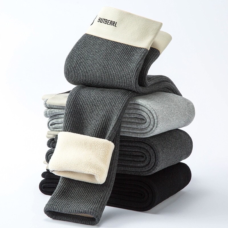 Quần legging lót lông cừu cạp cao gen bụng, quần dài nữ len tăm lót nỉ dày siêu ấm ButBerrl Q/400 | BigBuy360 - bigbuy360.vn