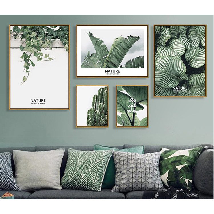 (25 Mẫu) Bộ 5 Tranh treo tường decor siêu xinh đã có khung tặng đinh treo tranh, giá rẻ vô địch