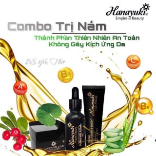 Bộ 3 Trị Thâm Nám Tàn Nhang Dưỡng Trắng Hanayuki