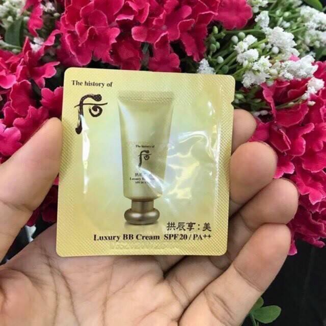 (Auth) 10 Gói sample Kem trang điểm BB cream Hoàng cung WHOO MI LUXURY BB giúp sáng da, giảm mụn