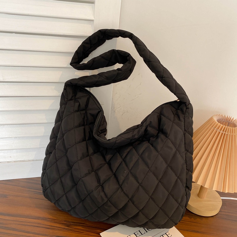 Túi Đeo Vai Bằng Cotton Nylon Đệm Bông Thời Trang Mùa Đông Cho Nữ