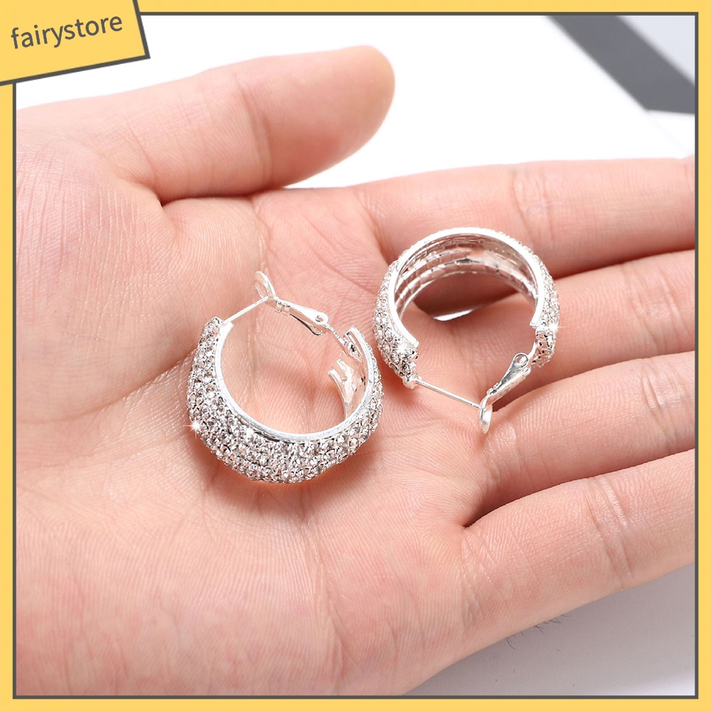 Hoa tai đính đá kiểu dáng sang trọng dành cho nữ