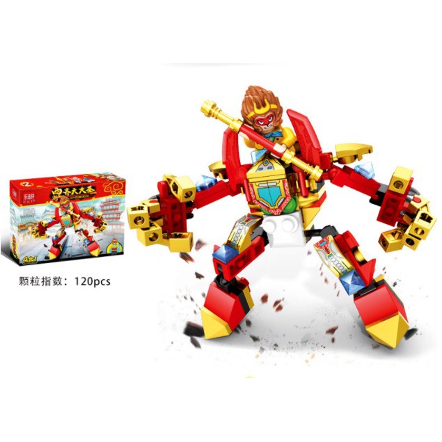 Bộ combo 4 hộp Lego Tôn Ngộ Không, Tây Du ký 456 chi tiết 4 in 1 lắp ghép mô hình 4 thầy trò Đường Tăng đi thỉnh kinh