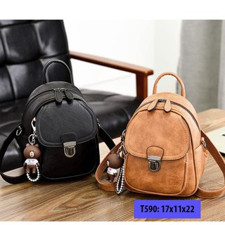 Balo mini da cho nữ đi làm, đi chơi dáng trơn 2 khóa thời trang hàn quốc T590