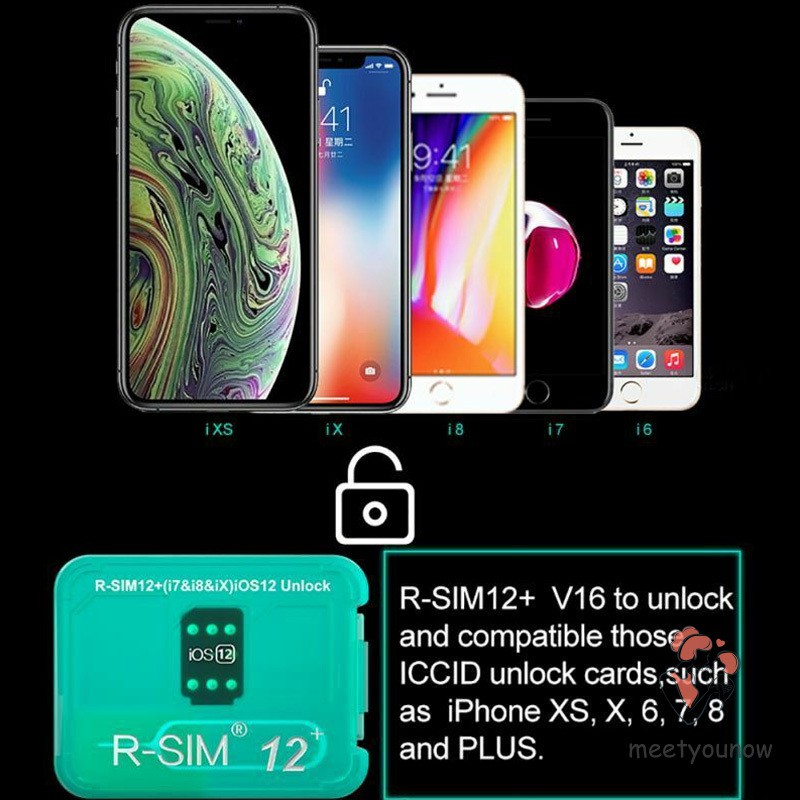 R-SIM12+V16 Nano Unlocking Card RSIM for iPhone X/XS/8/7/6 Plus 4G iOS 12.2