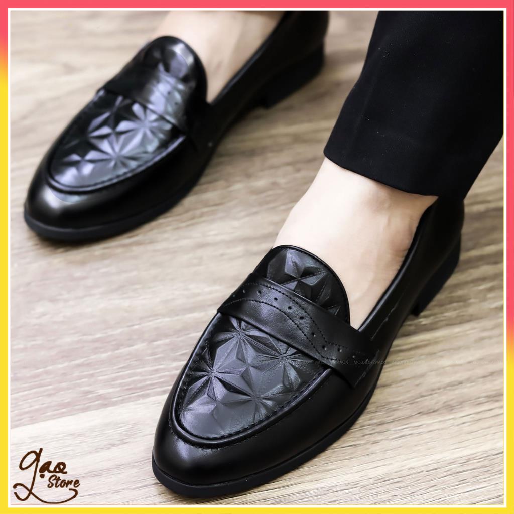 Giày Lười Nam Da Lì Dập Vân 3D Siêu Bền [ Bảo Hành 3 Tháng ] Mã G012 | BigBuy360 - bigbuy360.vn