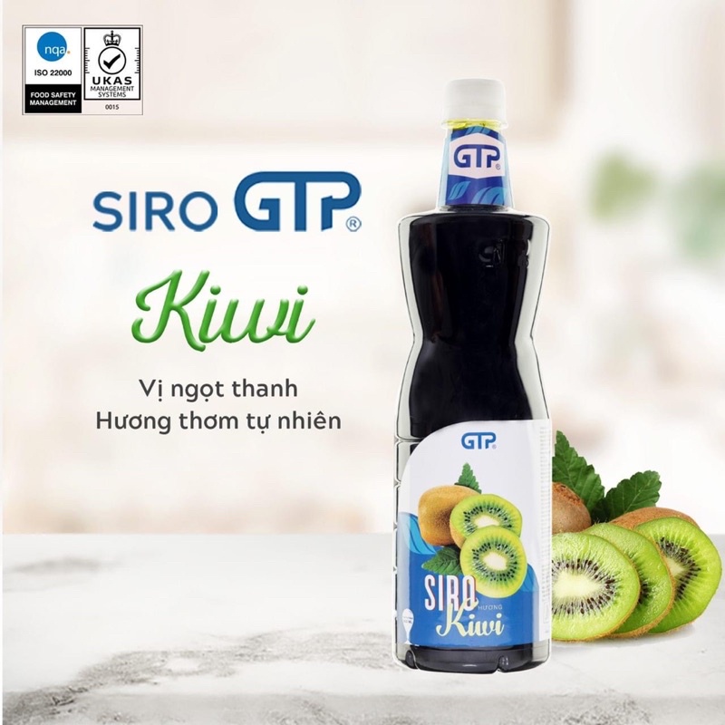 Siro  GTP  đủ vị 930ml Dâu, đào, nho, vải, bạc hà, kiwi