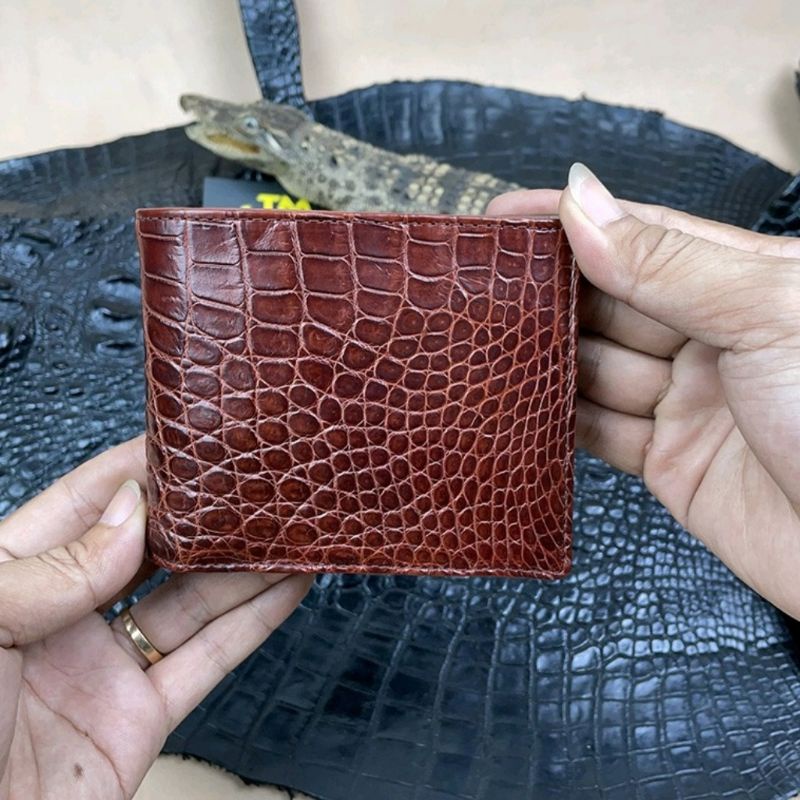 Ví da cá sấu vân bụng sang trọng Da cá sấu thật 100%