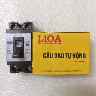 [ Cam kết hàng chính hãng] Cầu dao tự động (APTOMAT) 2 cực 1 tiếp điểm 10A - LIOA MCCB2P1E-10A