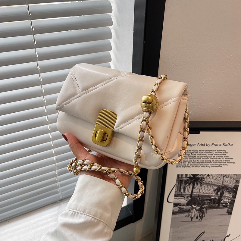 Túi Đeo Vai Hình Vuông Cỡ Nhỏ Họa Tiết Bóng Vàng Phong Cách Hàn Quốc Thời Trang Cho Nữ