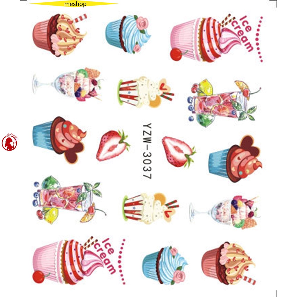 Me Móng Tay Thiết Kế Nghệ Thuật Màu Trắng|Sticker Dán Móng Họa Tiết Hoa Anh Đào 3D