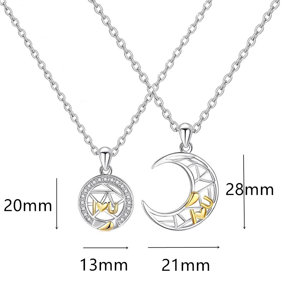 Vòng cổ thép không gỉ mặt hình mặt trăng mặt trời thời trang cho cặp đôi