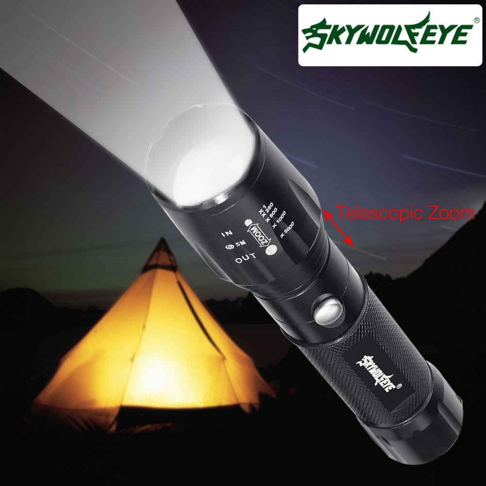 Đèn Pin LED cầm tay siêu sáng SKYWOLFEY 6000LM CREE T6