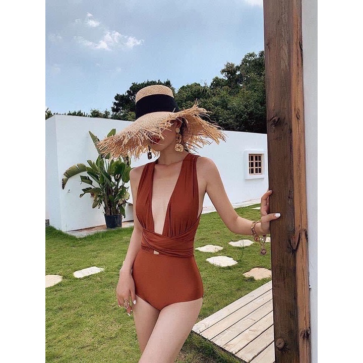 Bikini, Đồ Bơi Đi Biển Một Mảnh Thân Liền Hai Dây Dài Kèm Màu Secxy KG00730 ODERI