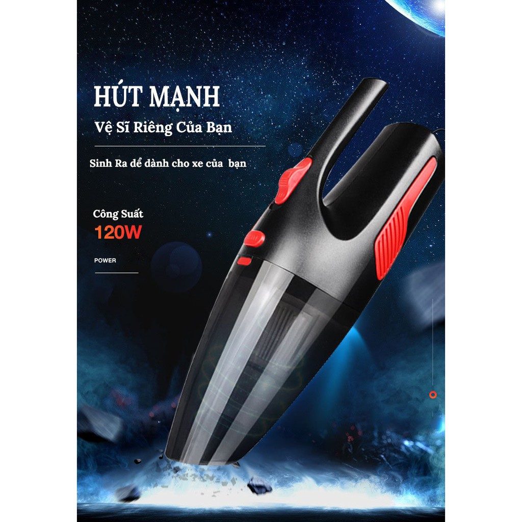 Máy Hút Bụi Cầm Tay Mini Không Dây Cao Cấp, Máy Hút Bụi Pin Công Suất 120W Dùng Cho Oto Và Gia Đình ACCESS