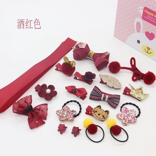 🌸sẵn🌸 Set 18 món kẹp tóc cho bé gái có hộp đựng phong cách Hàn Quốc