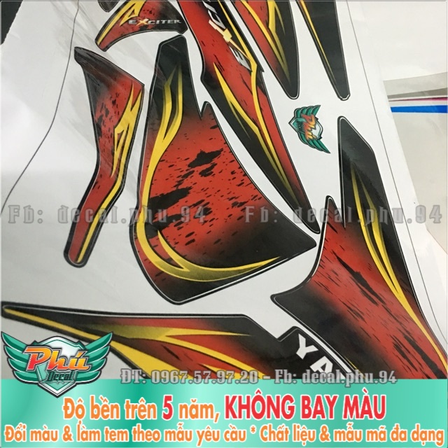 Tem rời Exciter 2010 Phối đỏ đen -1
